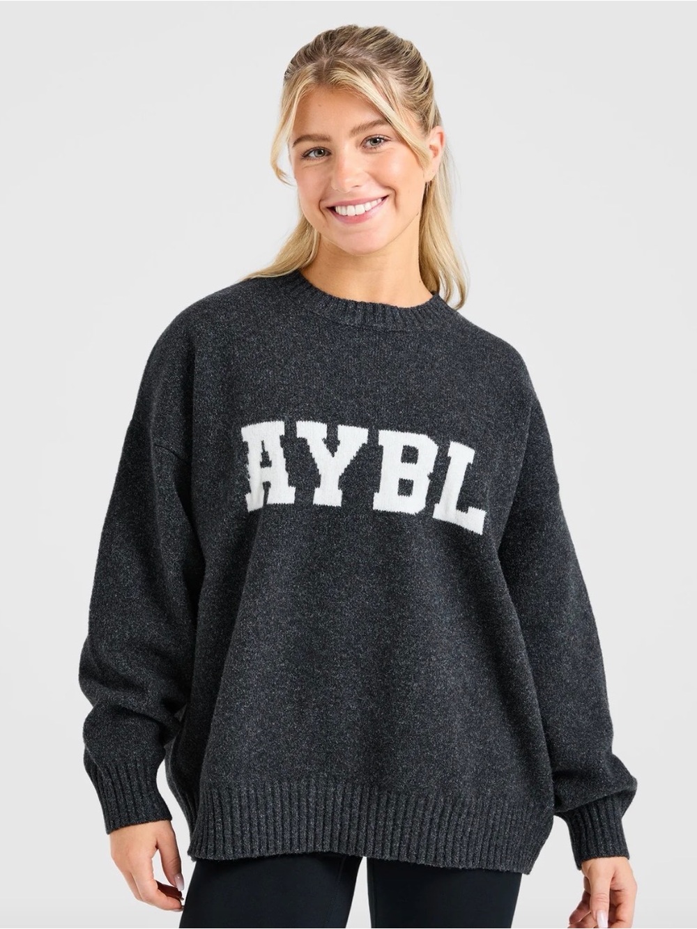 AYBL Charcoal and White Crewneck Sweater
